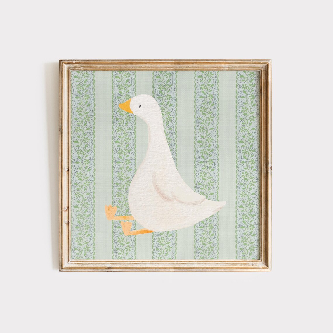 Victorian Sitting Duck Art Print, Trendy Decor