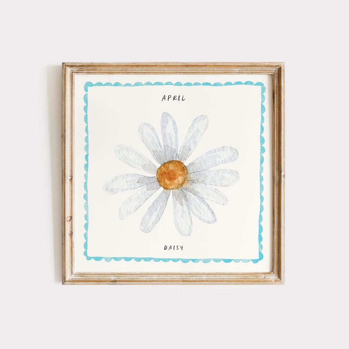 April Daisy Birth Flower Large White Daisy Watercolor Poster