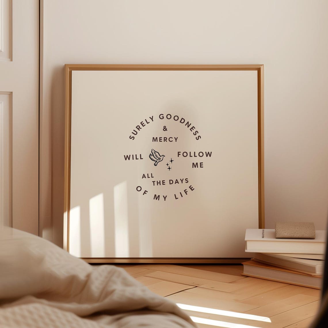 Surely Goodness And Mercy Follow Me Circle Scripture Art Poster