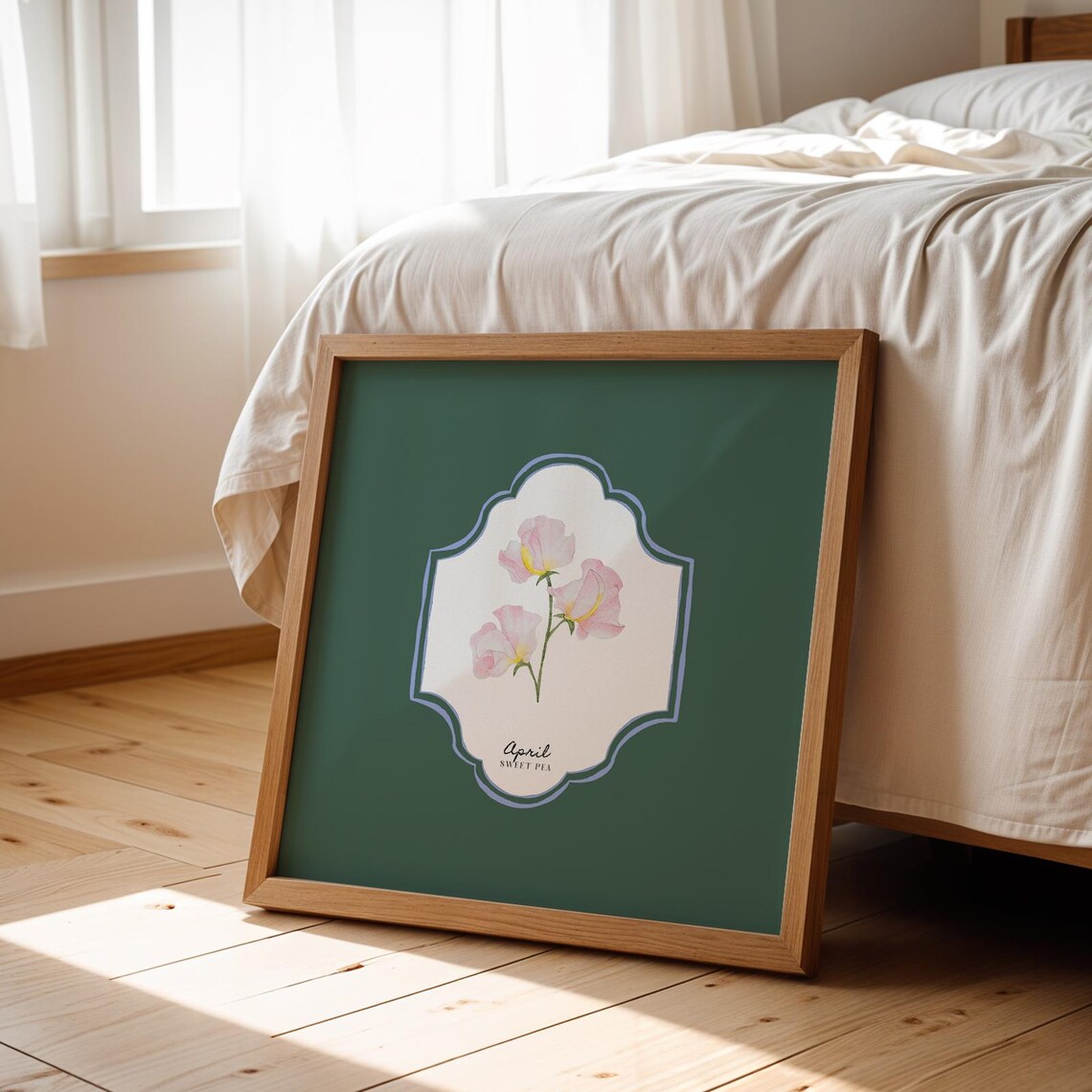 April Birth Month Flower Personalized Gift Art Print - Image 3