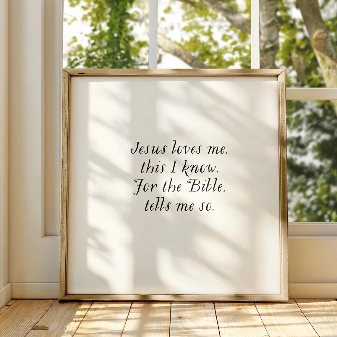 Jesus Loves Me Bible Hymn Quote Minimalist Christian Scripture Art Poster - Image 3