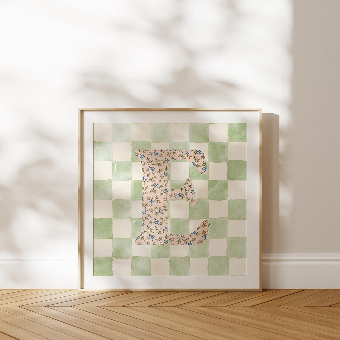 E Square Initial - Watercolor Personalized Print - Image 4