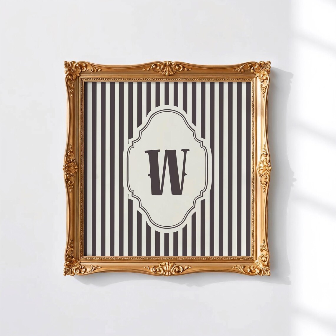 W Square Initial Personalized Watercolor Gift - Image 4