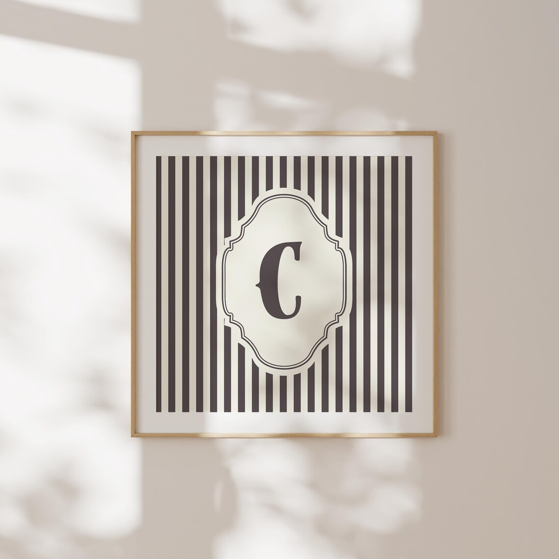 C Square Initial Personalized Watercolor Art Print - Image 4