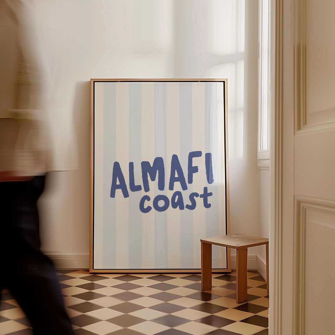 Almafi Coast Vertical Illustration, Personalized Gift