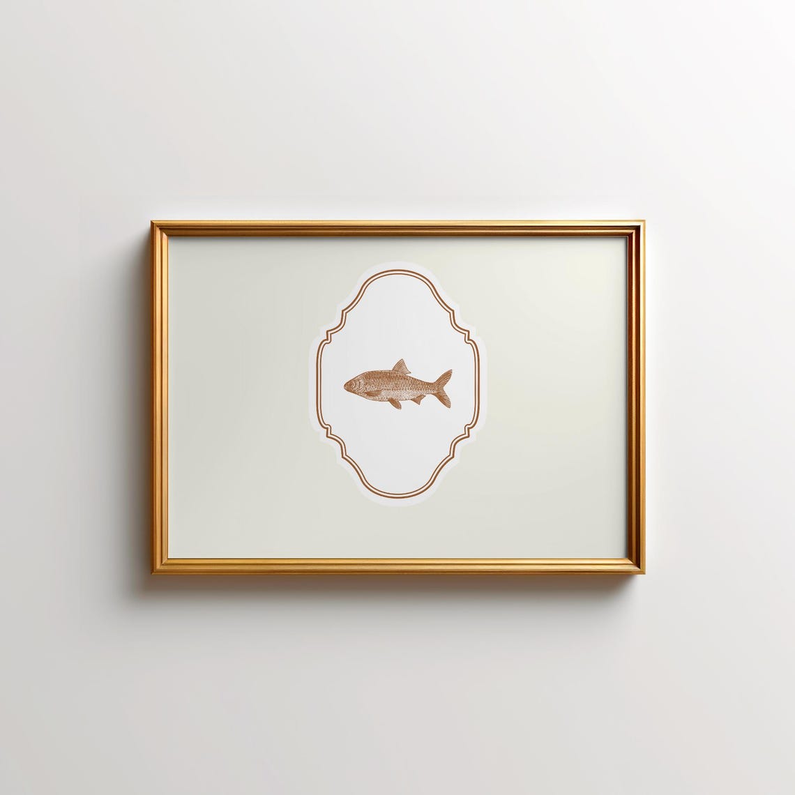 Cream Vintage Fish Engraving Poster Coastal Kitchen Cottage Decor - Image 5