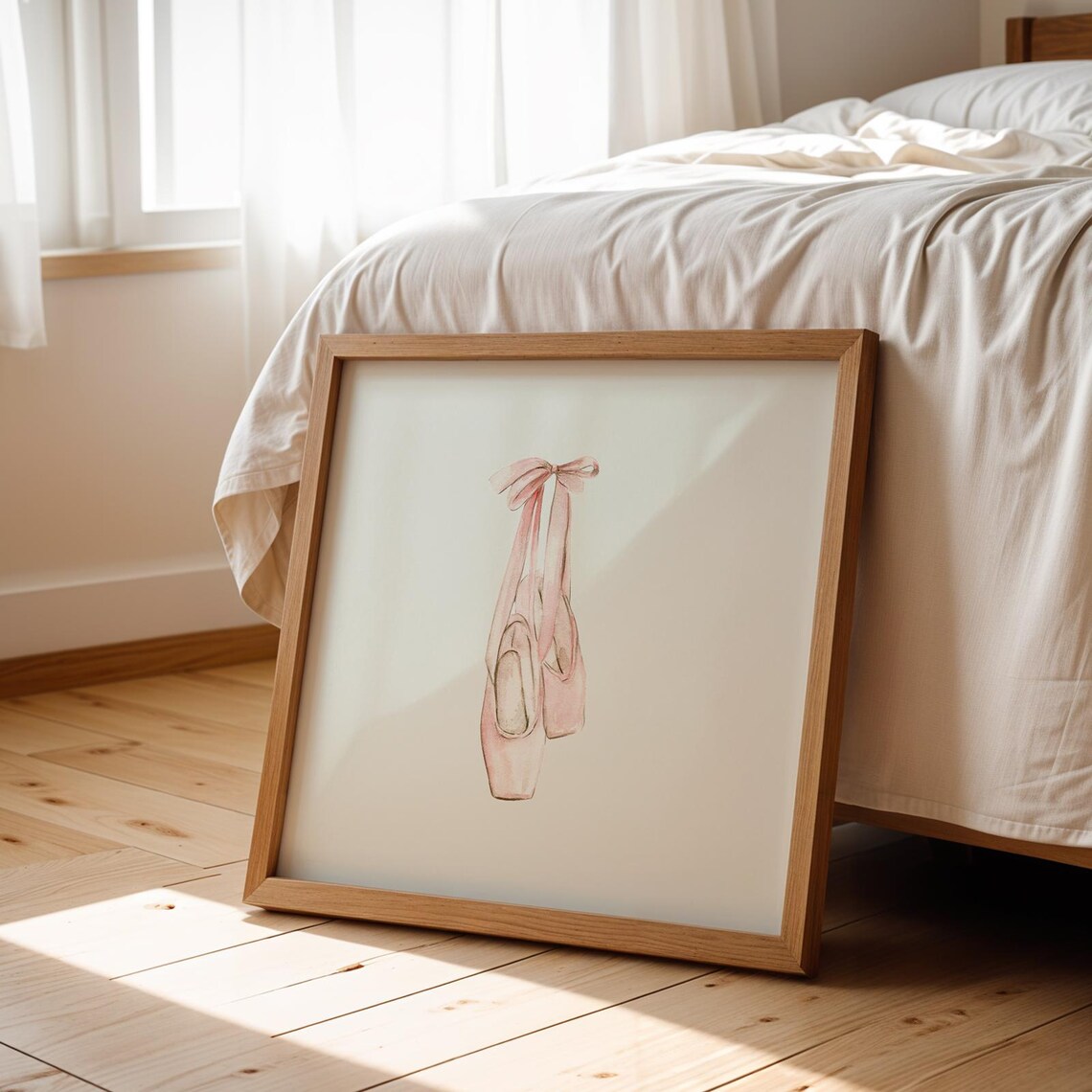 Ballet Slipper Square Art Print, Nursery Decor - Image 2