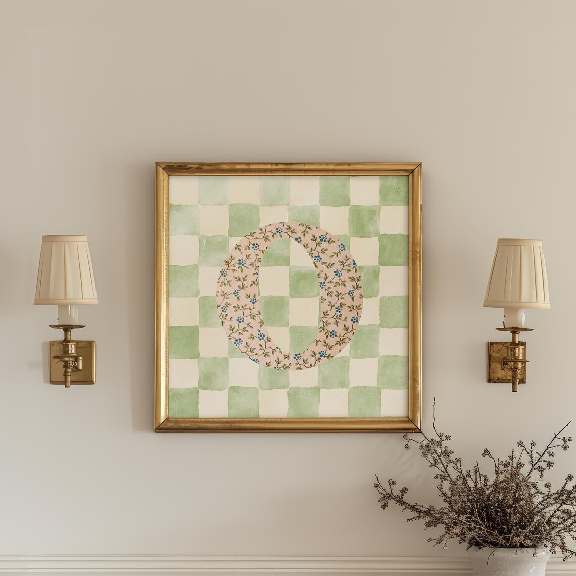 O Square Initial Personalized Watercolor Gift - Image 4