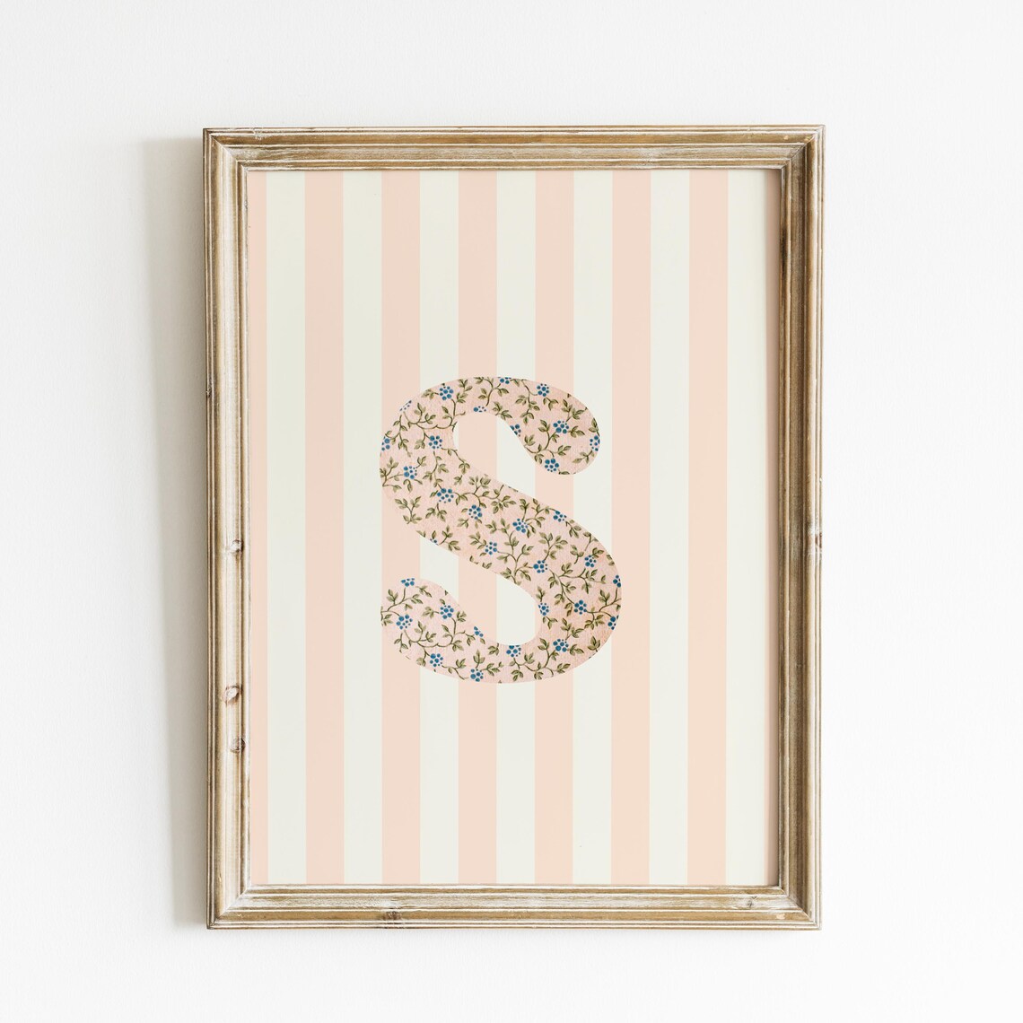 S Initial Floral Watercolor Letter Art Print - Image 2