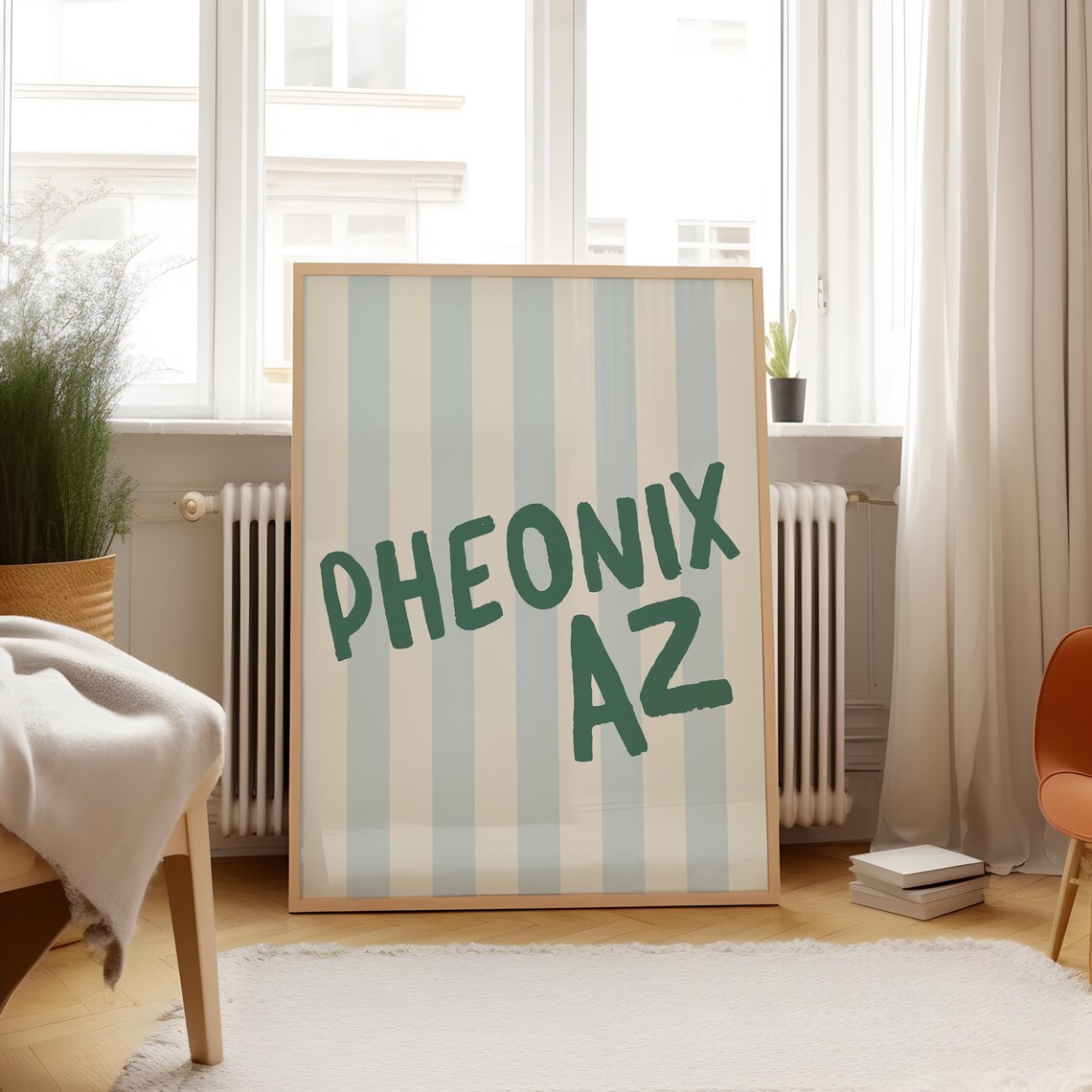 Phoenix Az City Name Vertical Illustration Print - Image 3