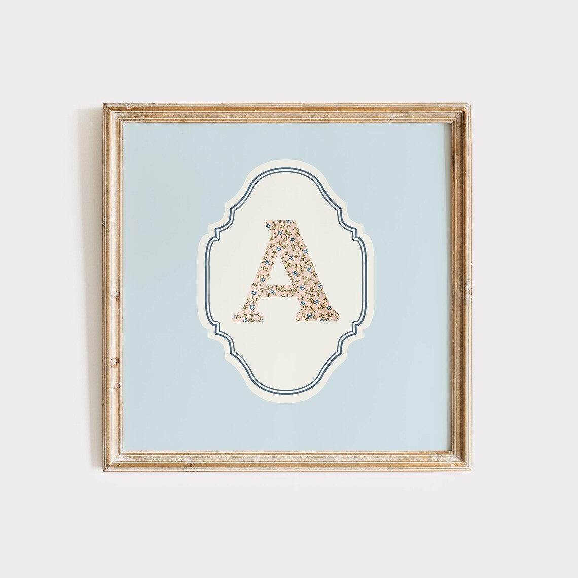 Square Initial Personalized Gift, Watercolor Art Print - Image 2