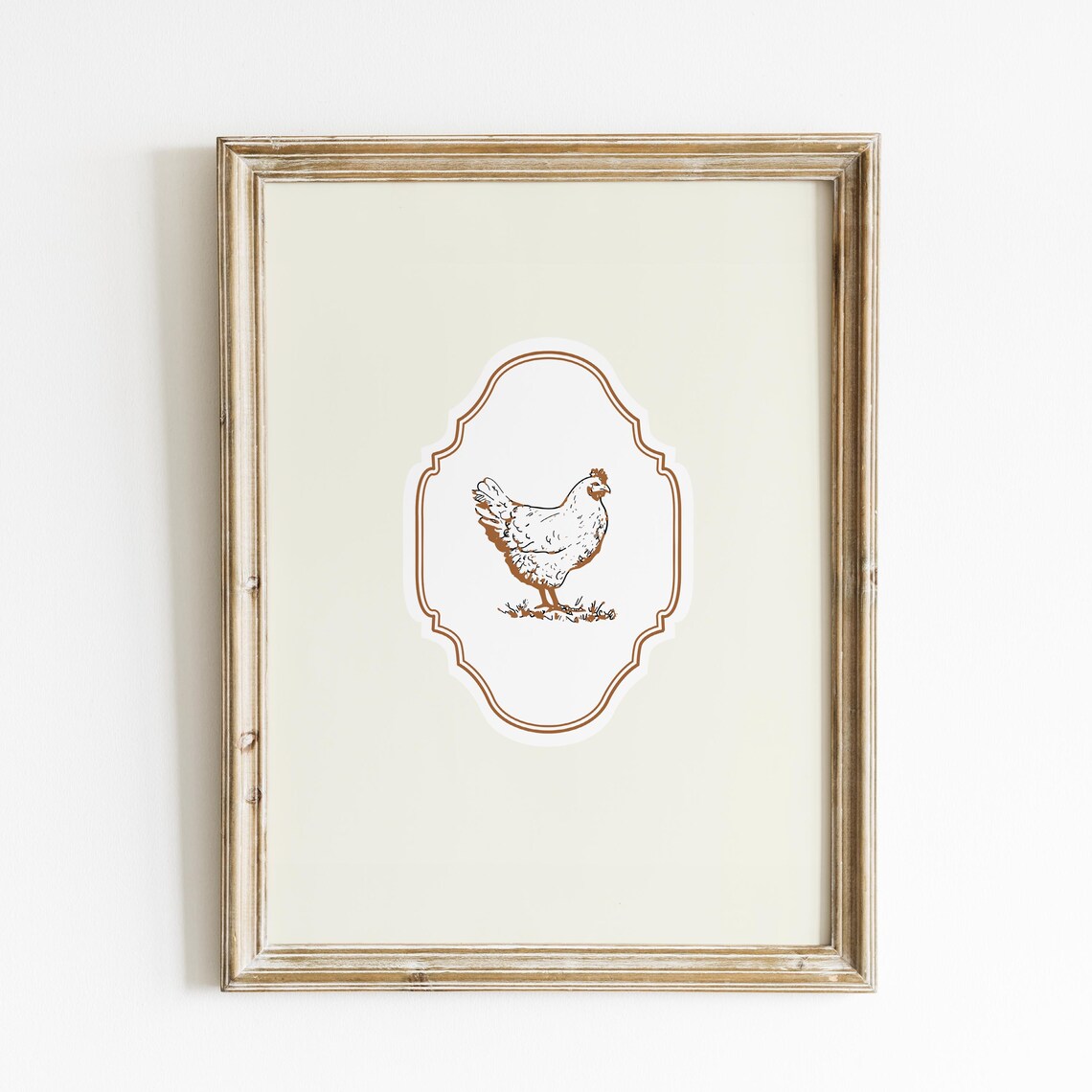 Chicken Illustration Art Print, Nursery Decor