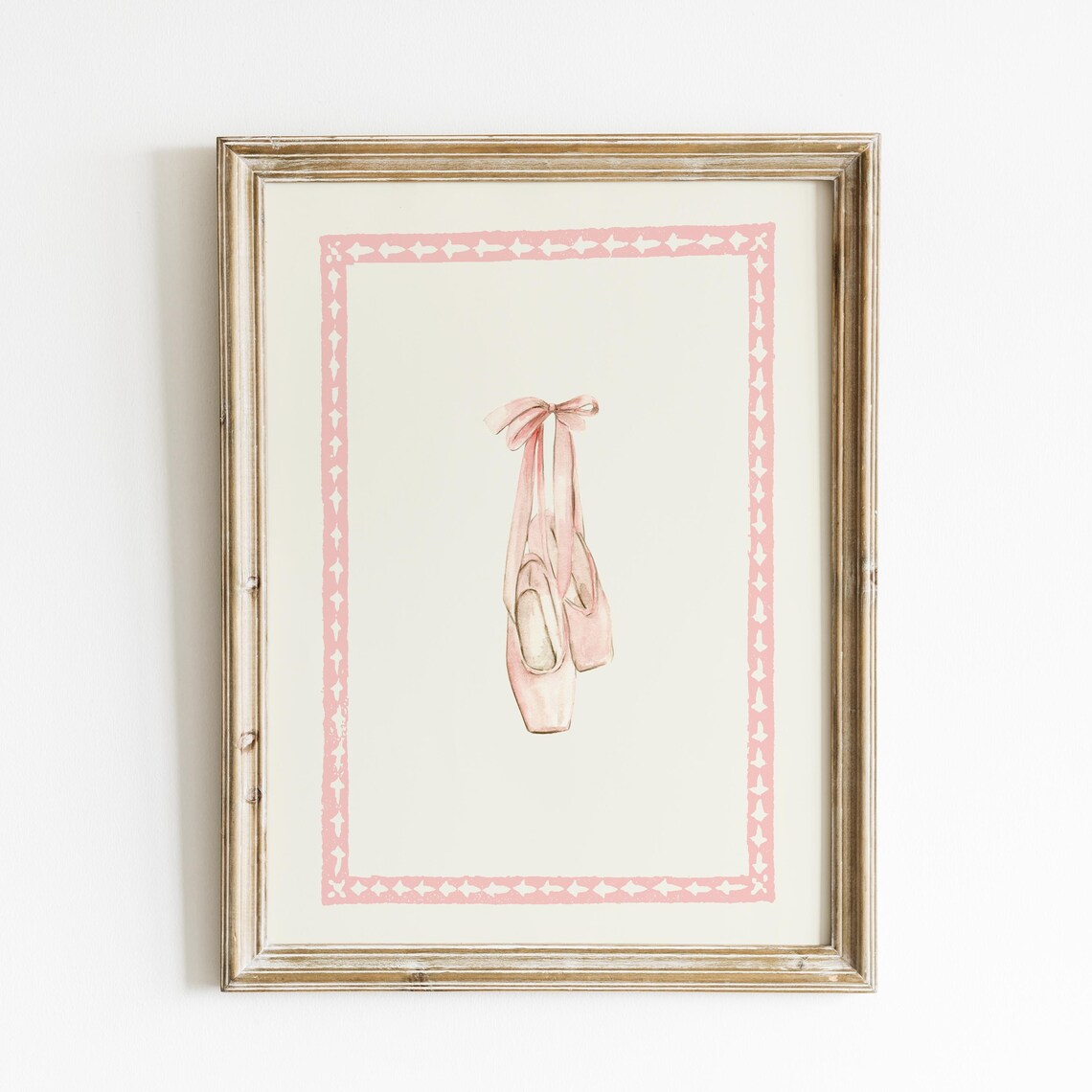 Blush Pink Ballet Slippers Watercolor Ballerina Girls Room Art Print