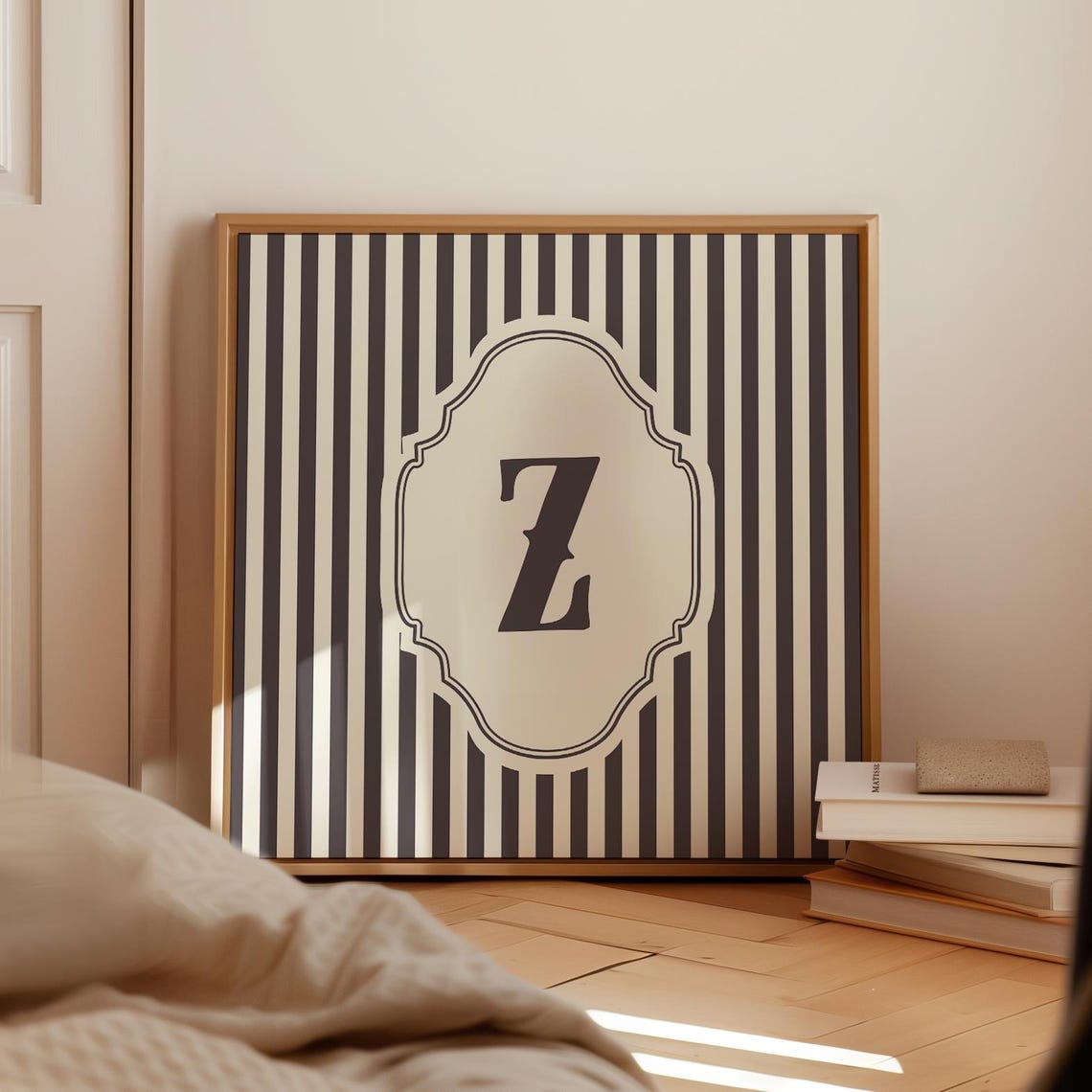 Z Square Initial Print Personalized Gift Watercolor Art Gift Idea Art Print Print - Image 3