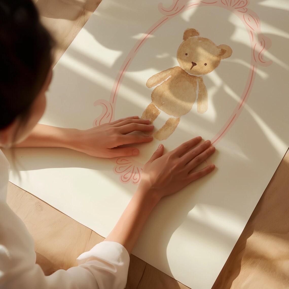 Teddy Bear Print, Vintage Toile Nursery Decor - Image 2
