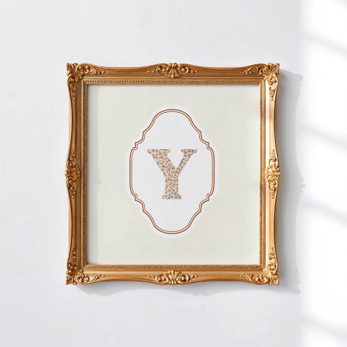 Y Square Initial, Personalized Watercolor Gift