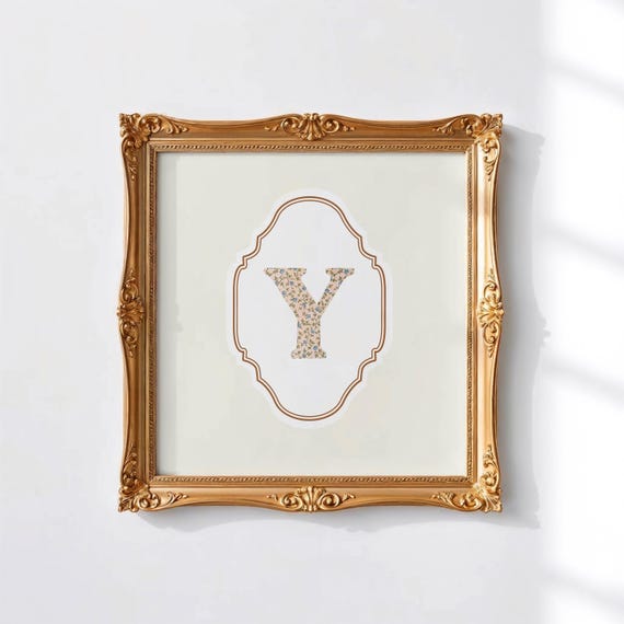 Y Square Initial, Personalized Watercolor Gift