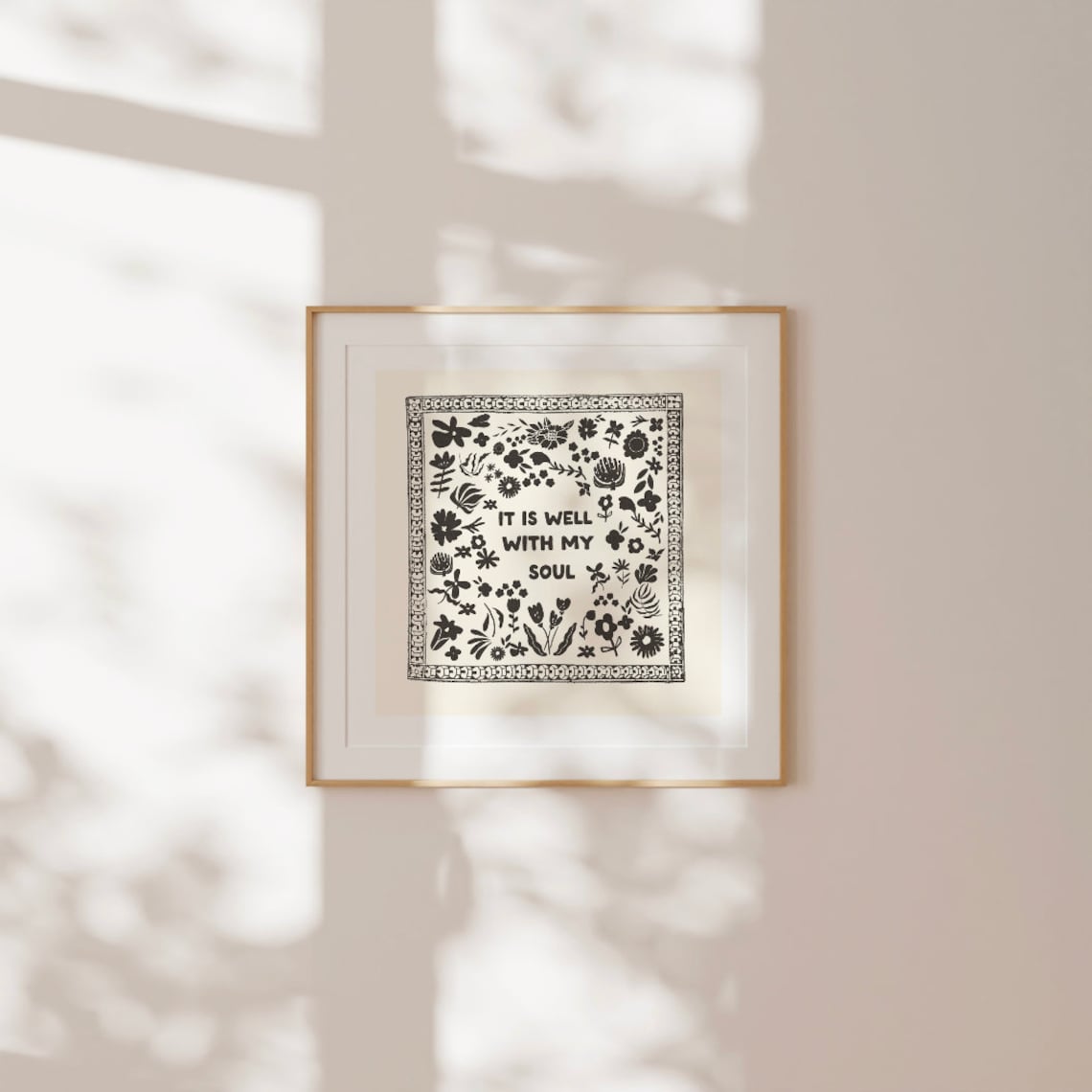 It Is Well With My Soul Floral Bandana Hymn Quote Art Poster - Image 2