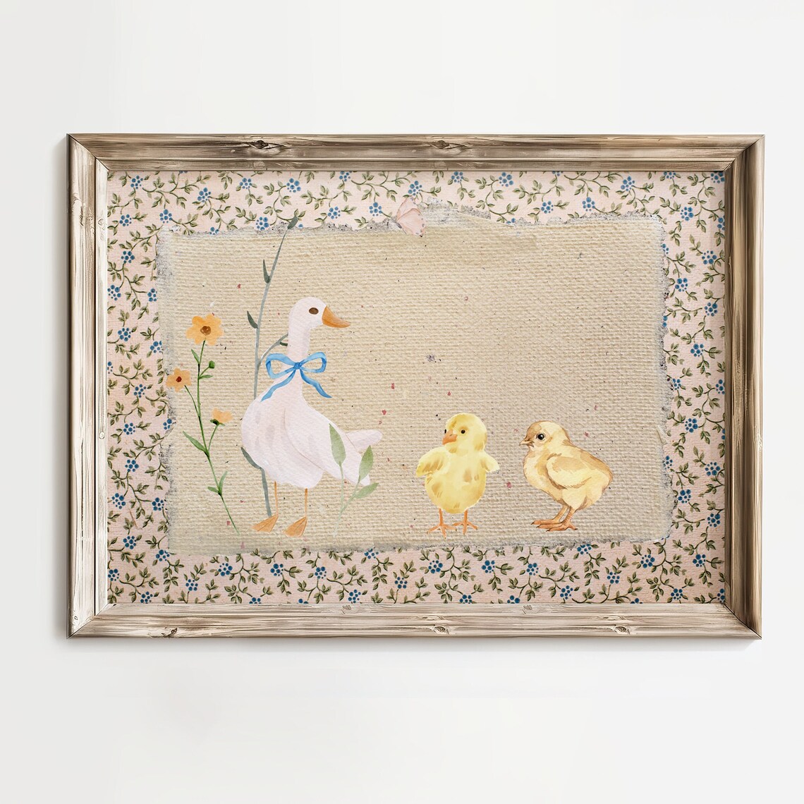 Vintage Mother Duck Art Print, Nursery Cottagecore Decor - Image 2