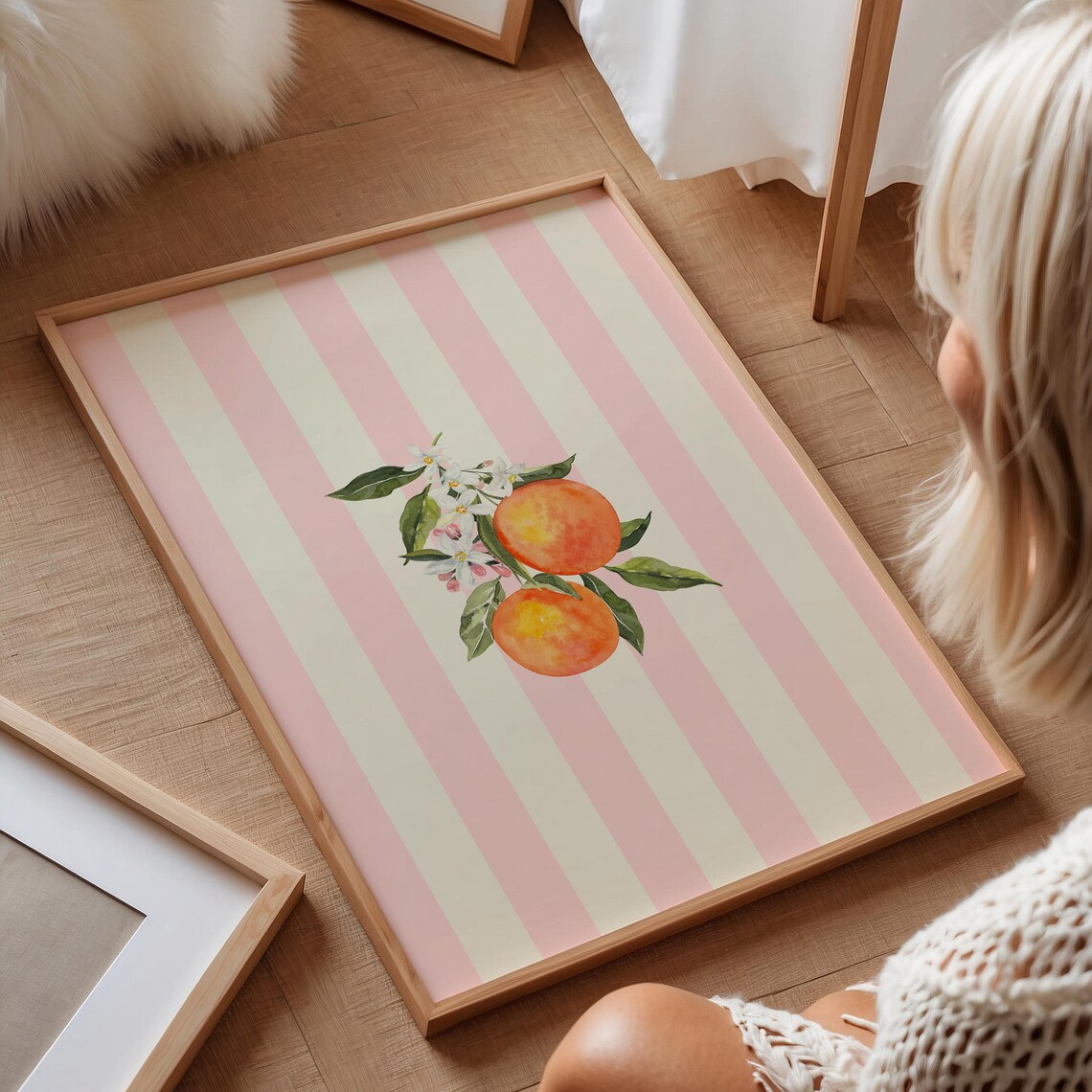 Orange Blossom Floral Art Print, English Garden Decor - Image 2