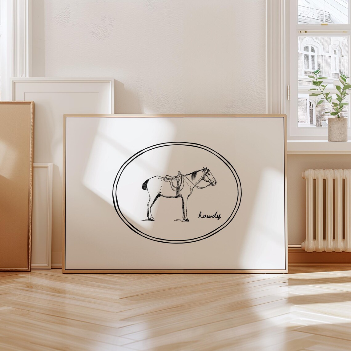 Howdy Horse Minimalist Nursery Art Print