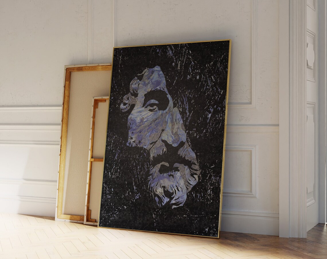 Marcus Aurelius Bust Portrait Dark Moody Roman Emperor Art Poster