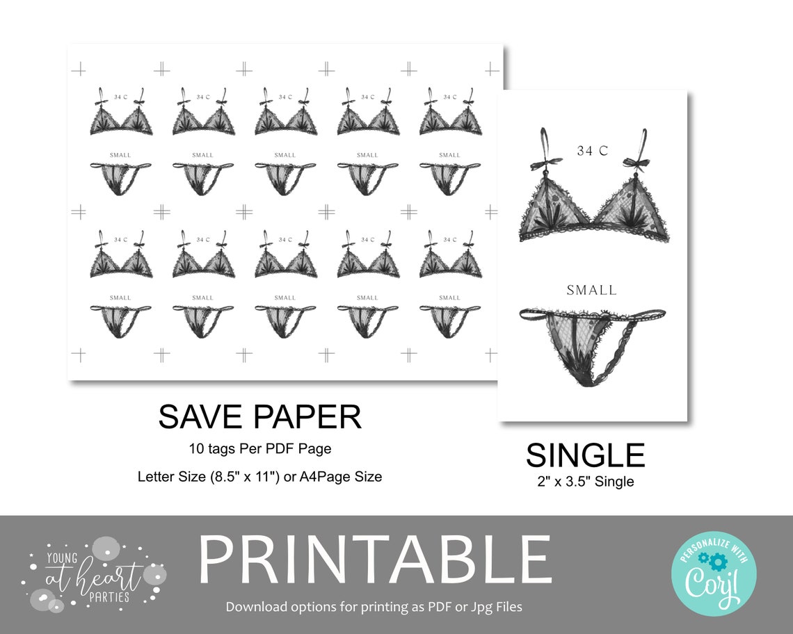Fun Bachelorette Party Lingerie Guess the Size Game Card Poster - Image 2