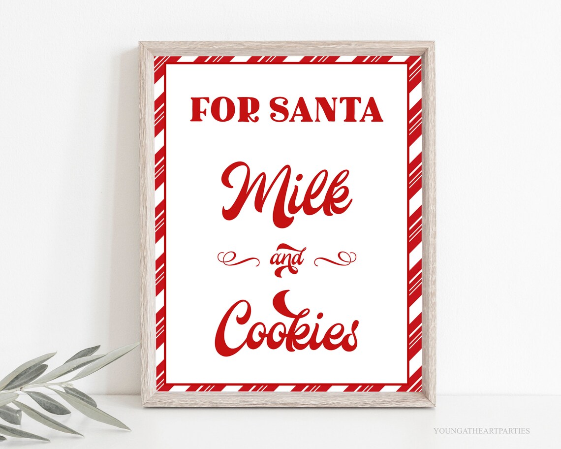 Kids Thank You Santa Letter Milk and Cookies Christmas Sign Set Poster - Image 2
