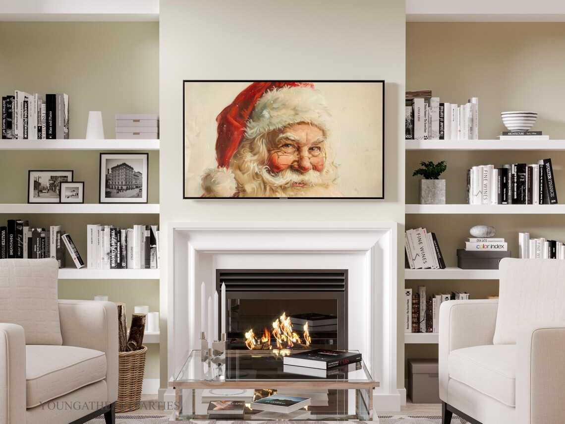 Classic Vintage Santa Claus Portrait Christmas Holiday Wall Art - Image 6