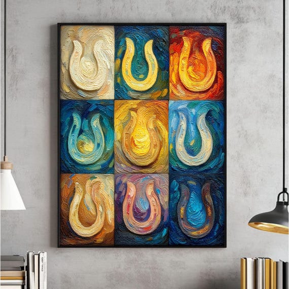 Horseshoes Wall Art Southwestern Poster Modern Country Decor Lucky You Print Western Style For Bedroom Living Room