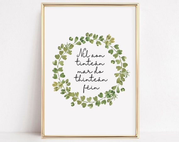 Irish Blessing Sign, Gaelic Home Quote Art Print
