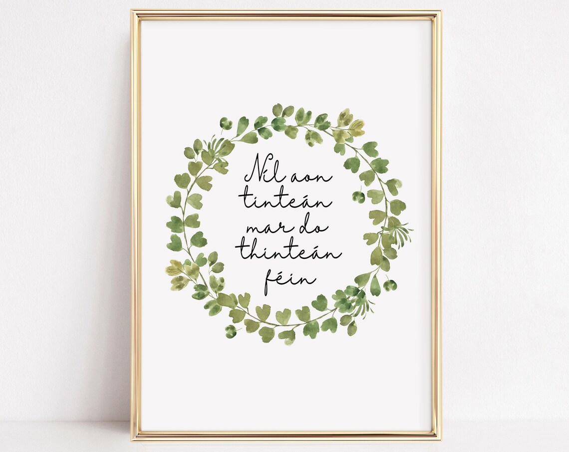 Irish Blessing Sign, Gaelic Home Quote Art Print