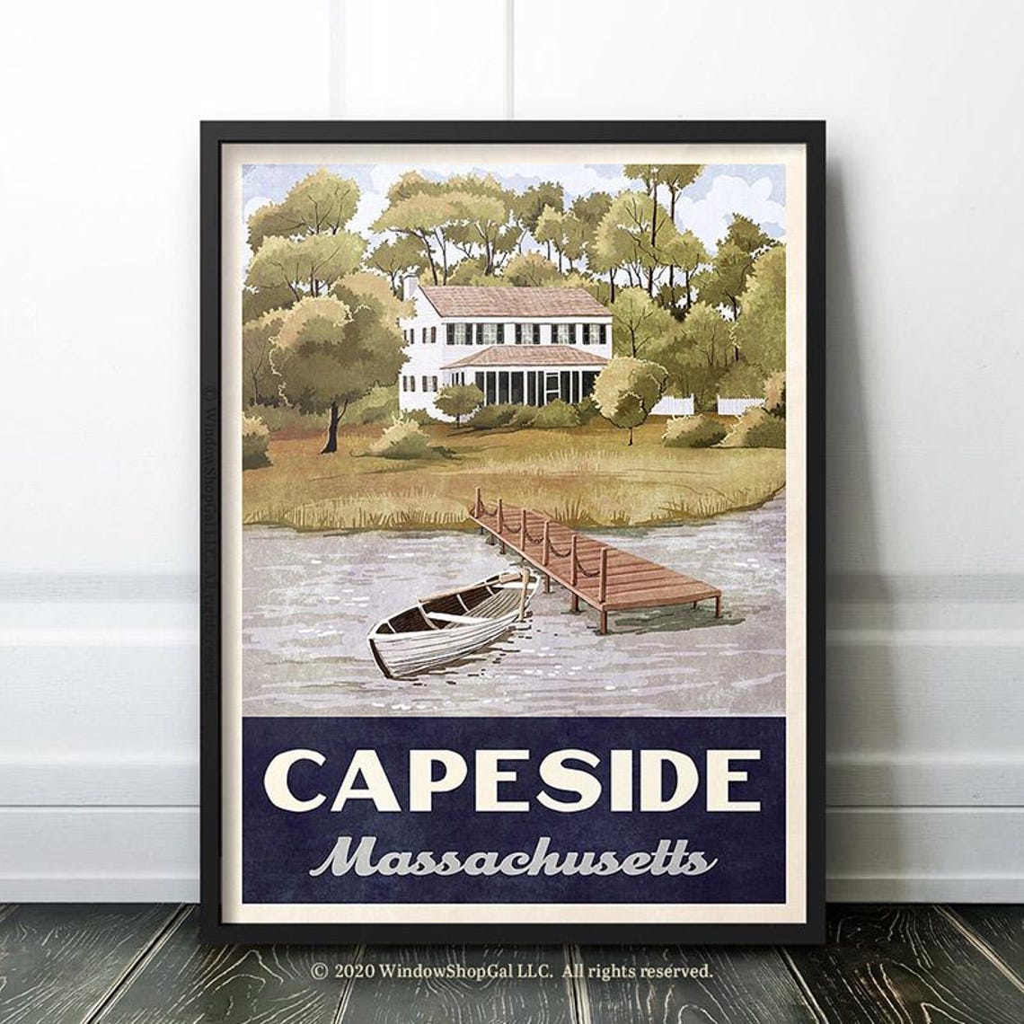 Capeside Massachusetts Retro Vintage Travel Poster