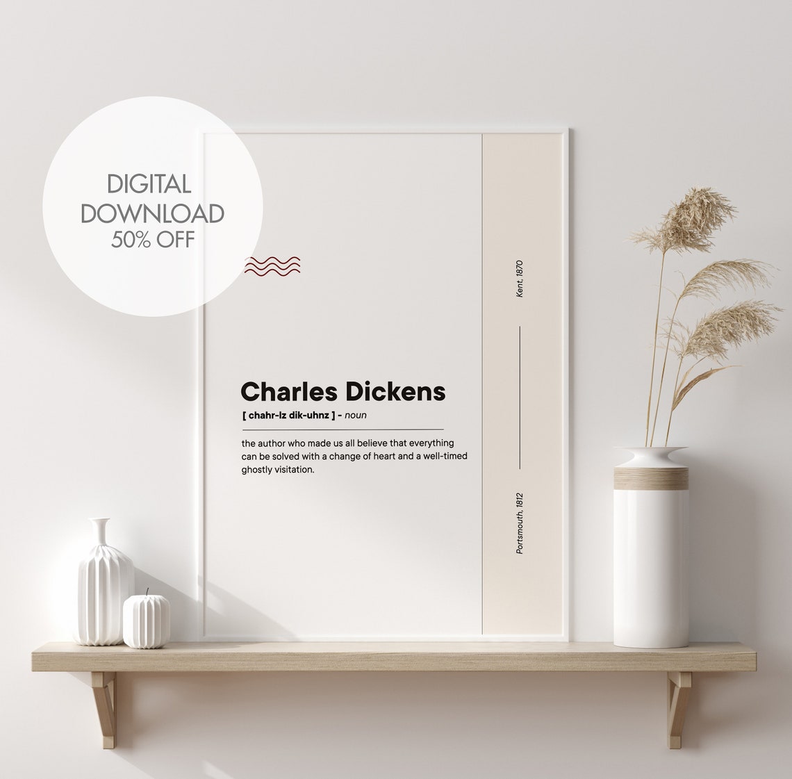 Charles Dickens Funny Dictionary Definition Ghostly Visitation Poster