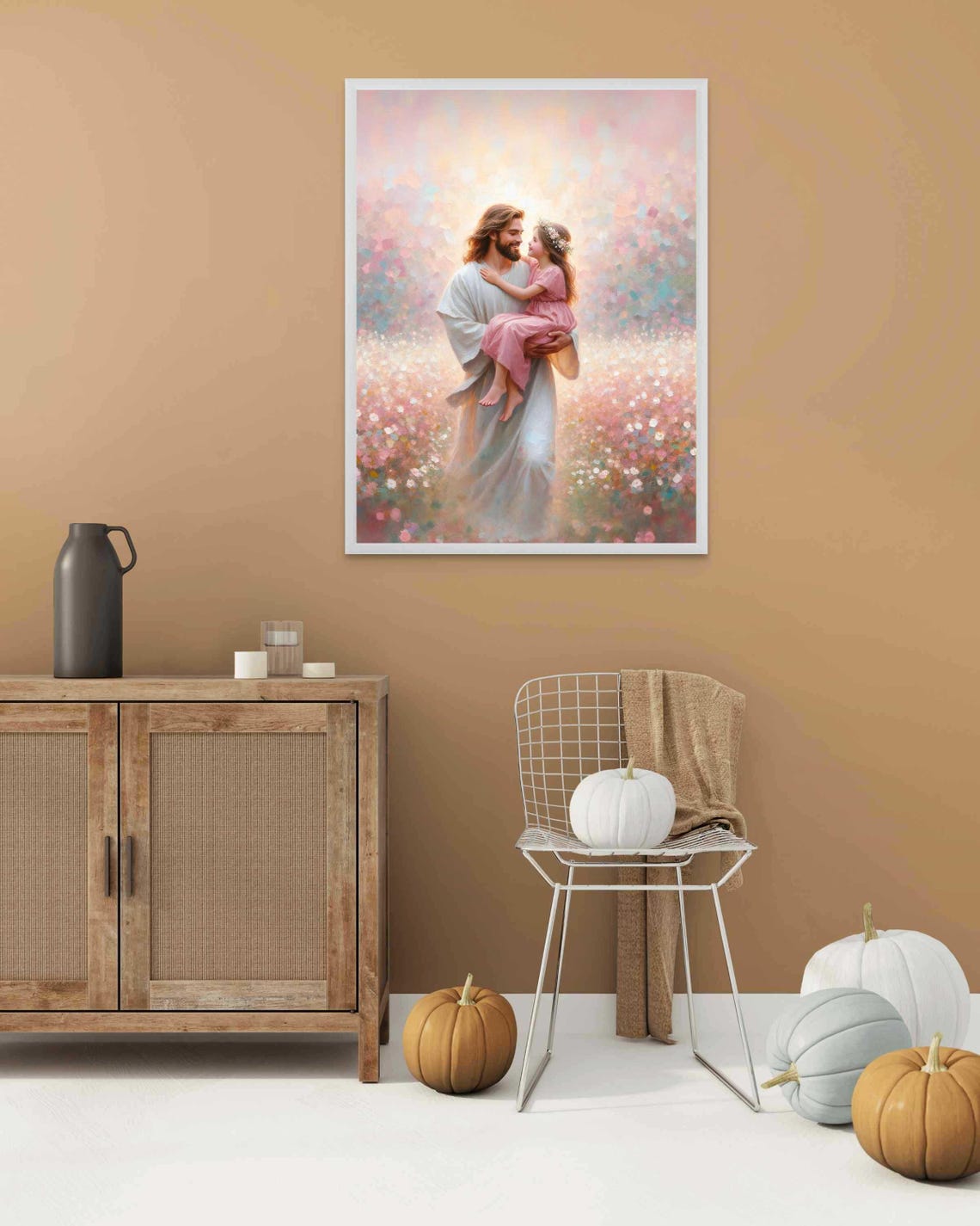 Days Of Happiness Christian Wall Art Jesus With Little Girl Picture Of Jesus Lds Wall Art Bible Art Jesus With Kids Jesus Portrait