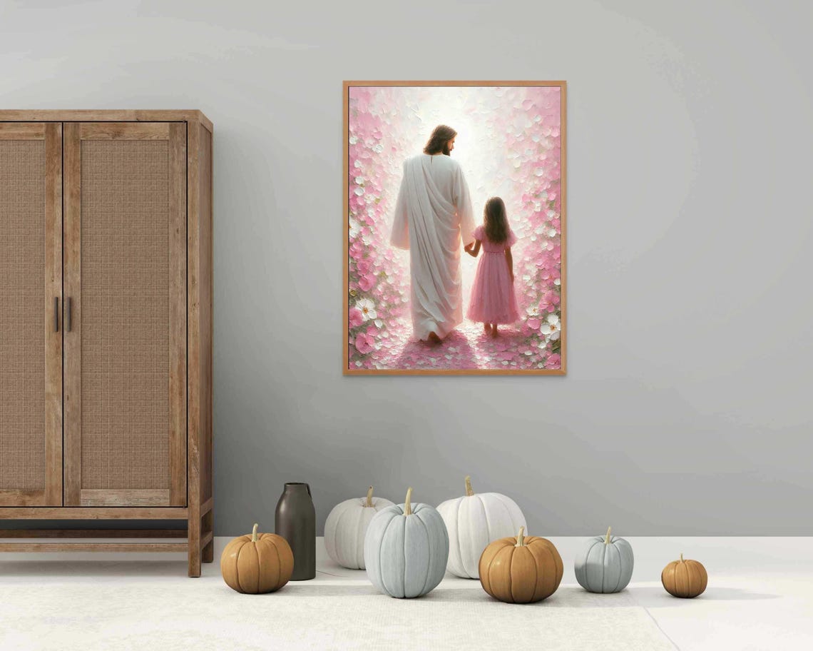 Her Path Home Christian Wall Art Jesus And Girl Jesus Painting Lds Painting Bible Print Jesus And Kids Jesus Art Jesus With Children - Image 5