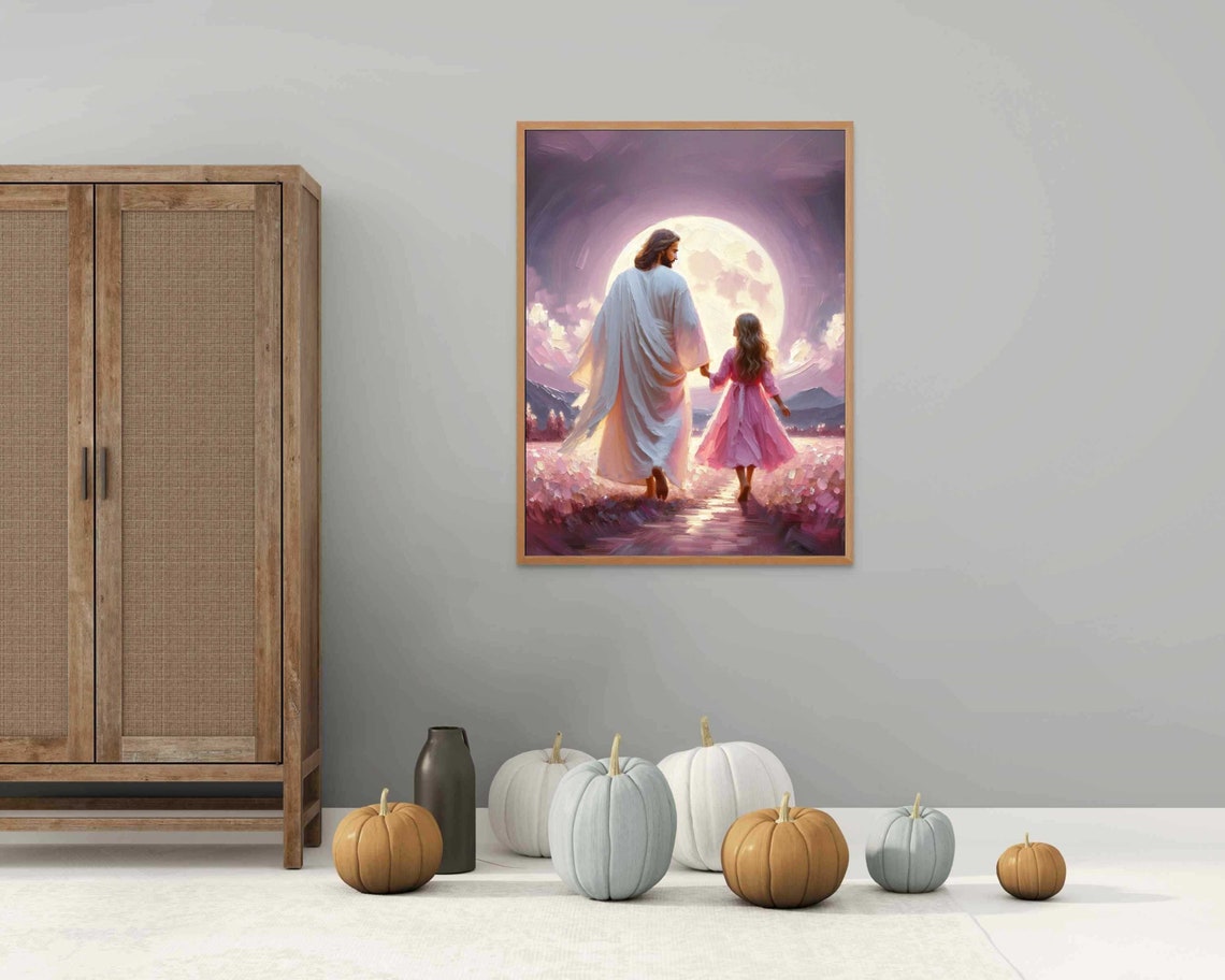Love And Moonlight Christian Painting Jesus And Girl Art Jesus Painting Lds Art Bible Art Christian Art For Women Jesus And Kids Art - Image 2