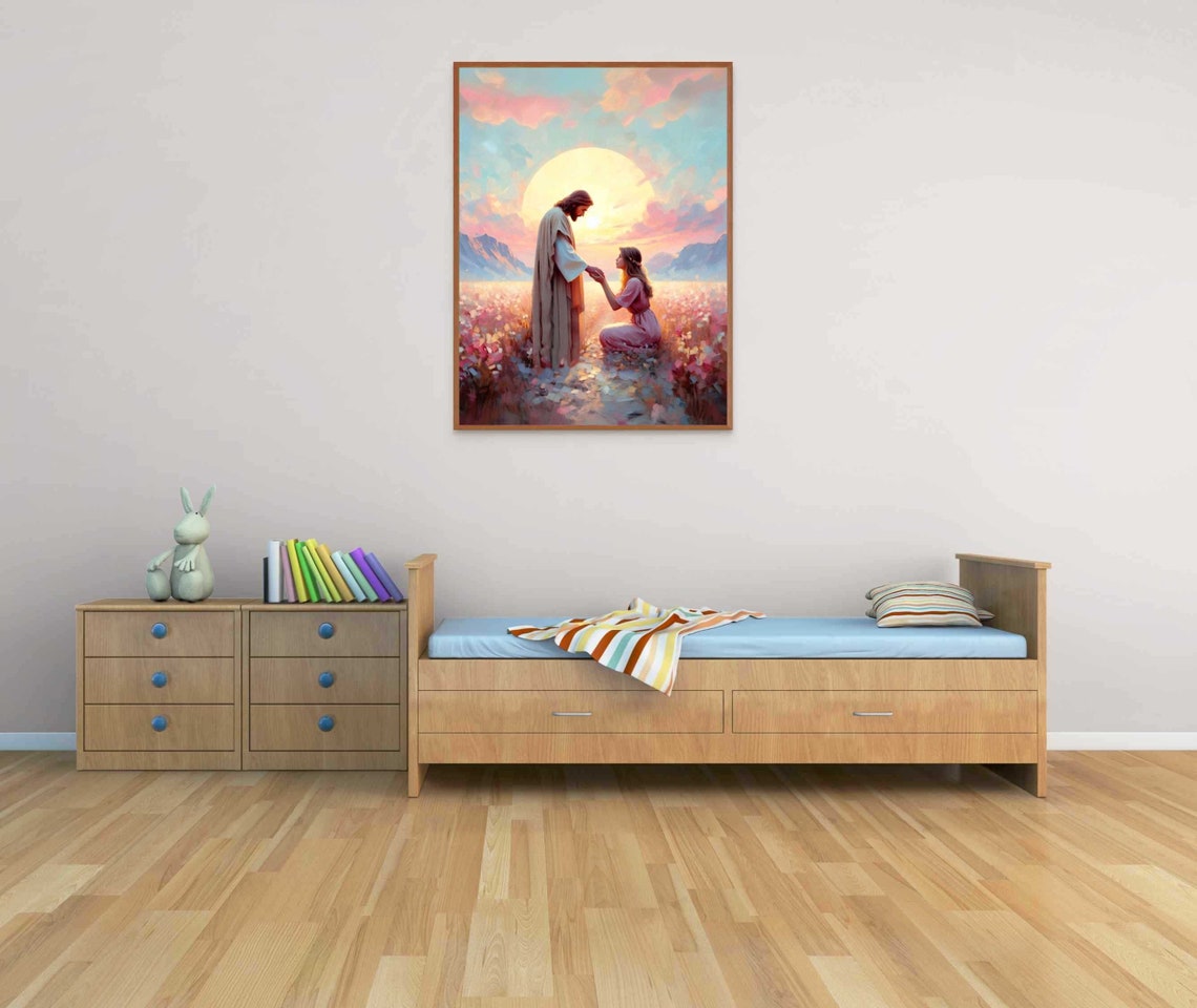 Forgiven And Loved Christian Art Jesus And Woman Jesus Wall Art Lds Art Bible Verse Wall Art Christian Painting Jesus With Girl Art - Image 4