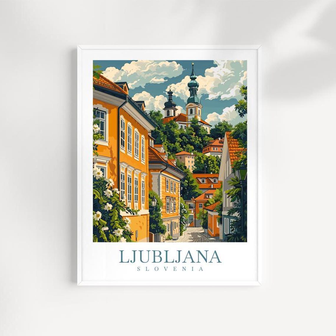 Ljubljana Travel Print Wall Art Slovenia Wall Hanging Home Decoration Ljubljana Gift Art Lovers Wall Art Print Ljubljana Slovenia Art