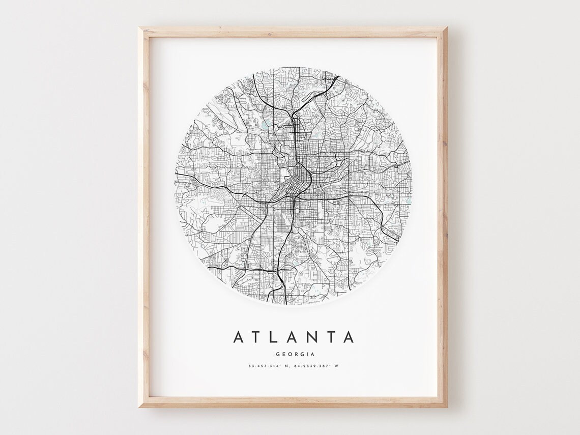 Atlanta Map Print Modern City Street Wall Art