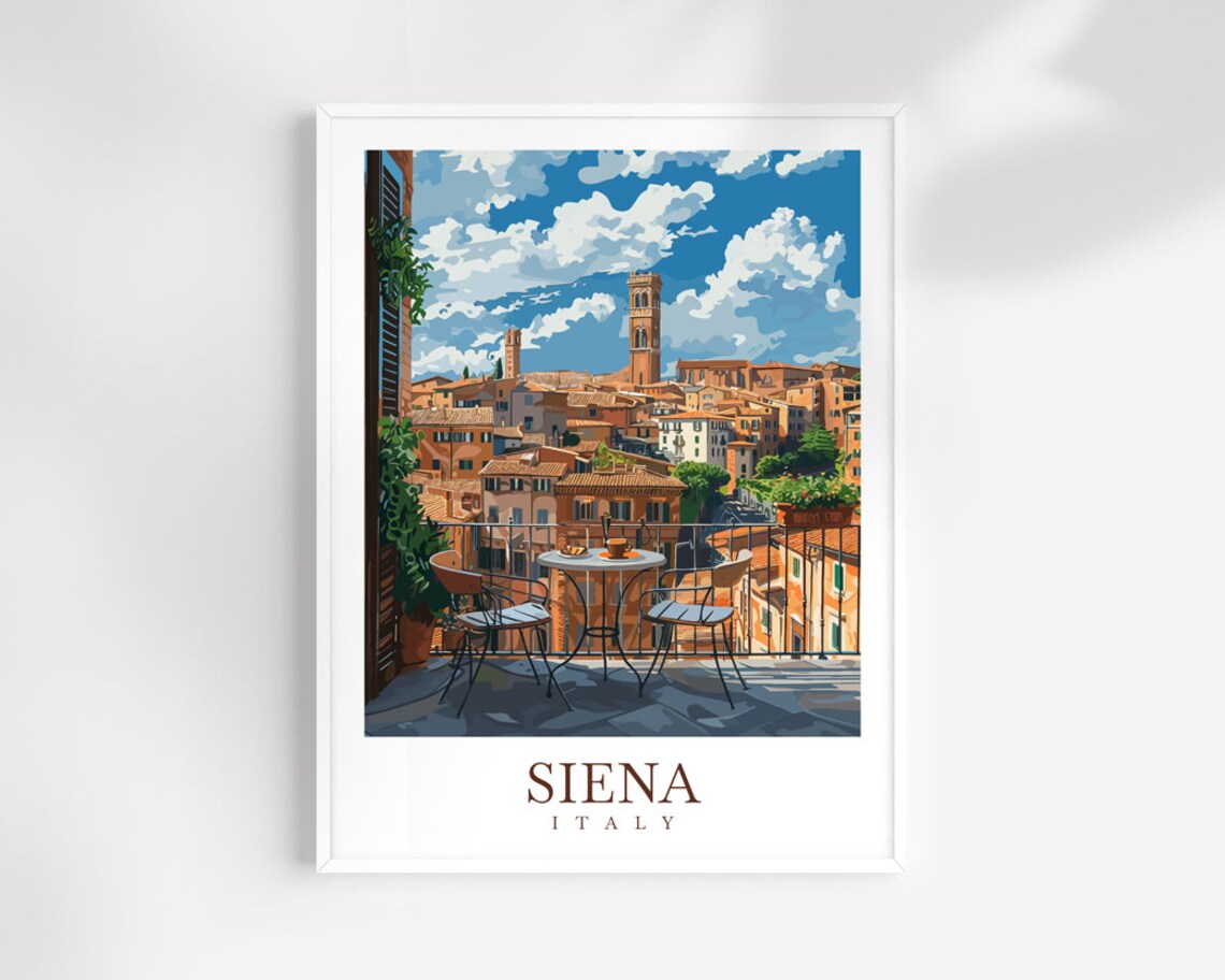 Siena Travel Poster, Italy Wall Art Print
