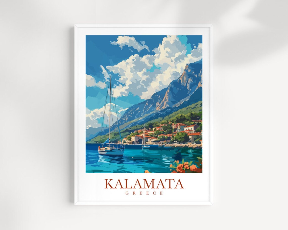 Kalamata Greece Travel Poster, Home Decoration