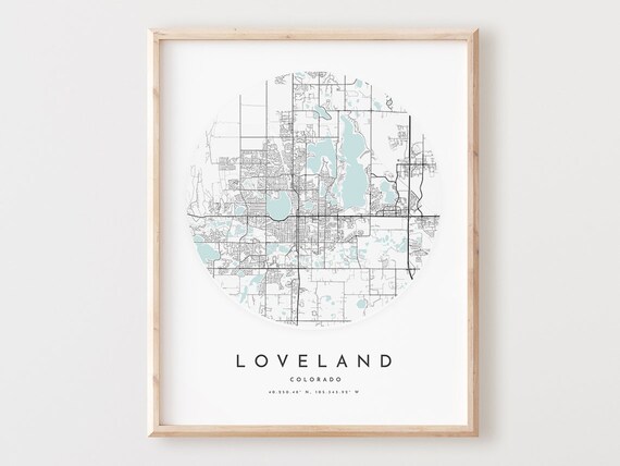 Loveland Colorado Map Print City Street Art Poster
