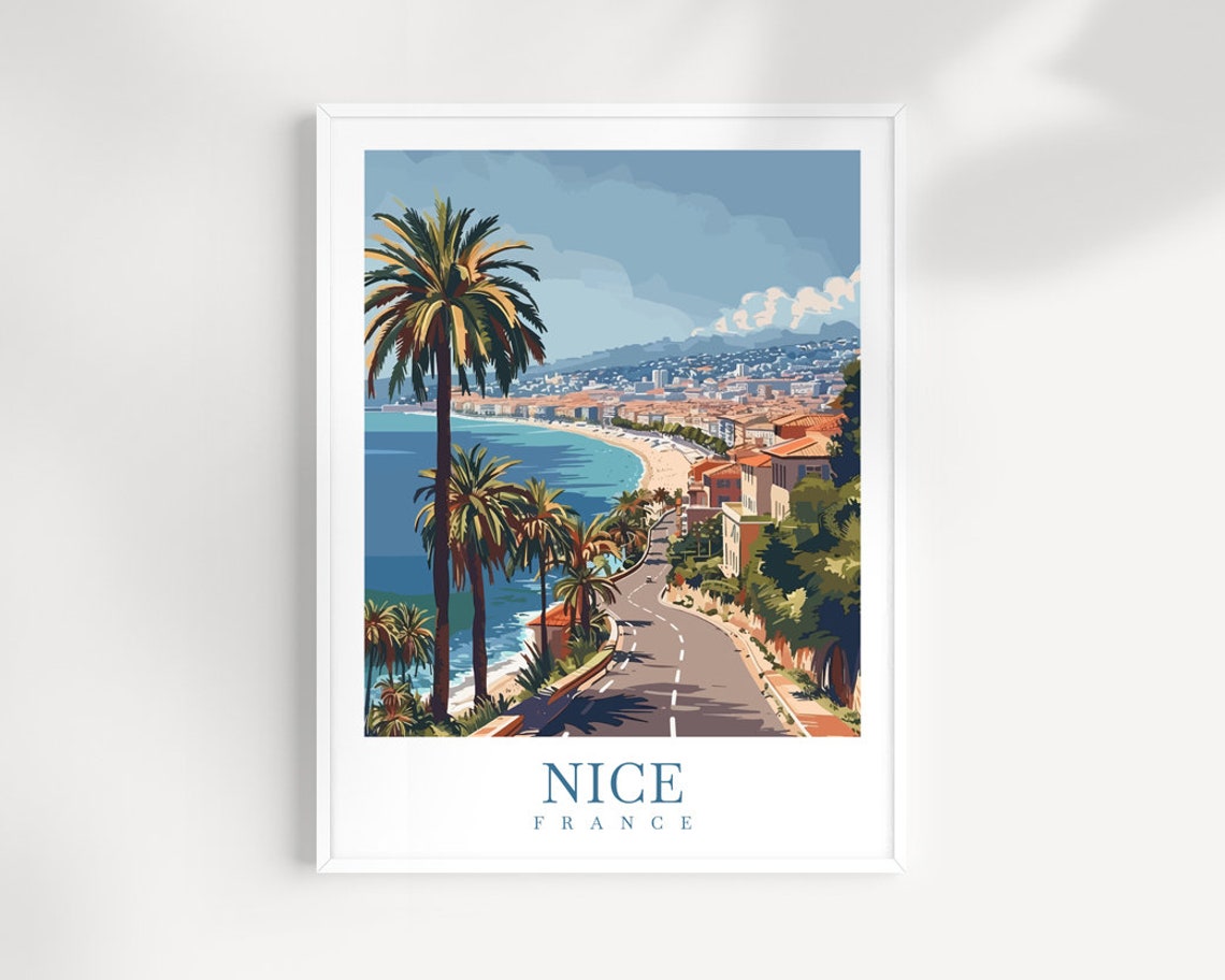 Nice France Print Nice France Home Decor Cityscape Art Print Nice France Wall Art For Travel Enthusiast Gift Wall Hanging Nice France Poster