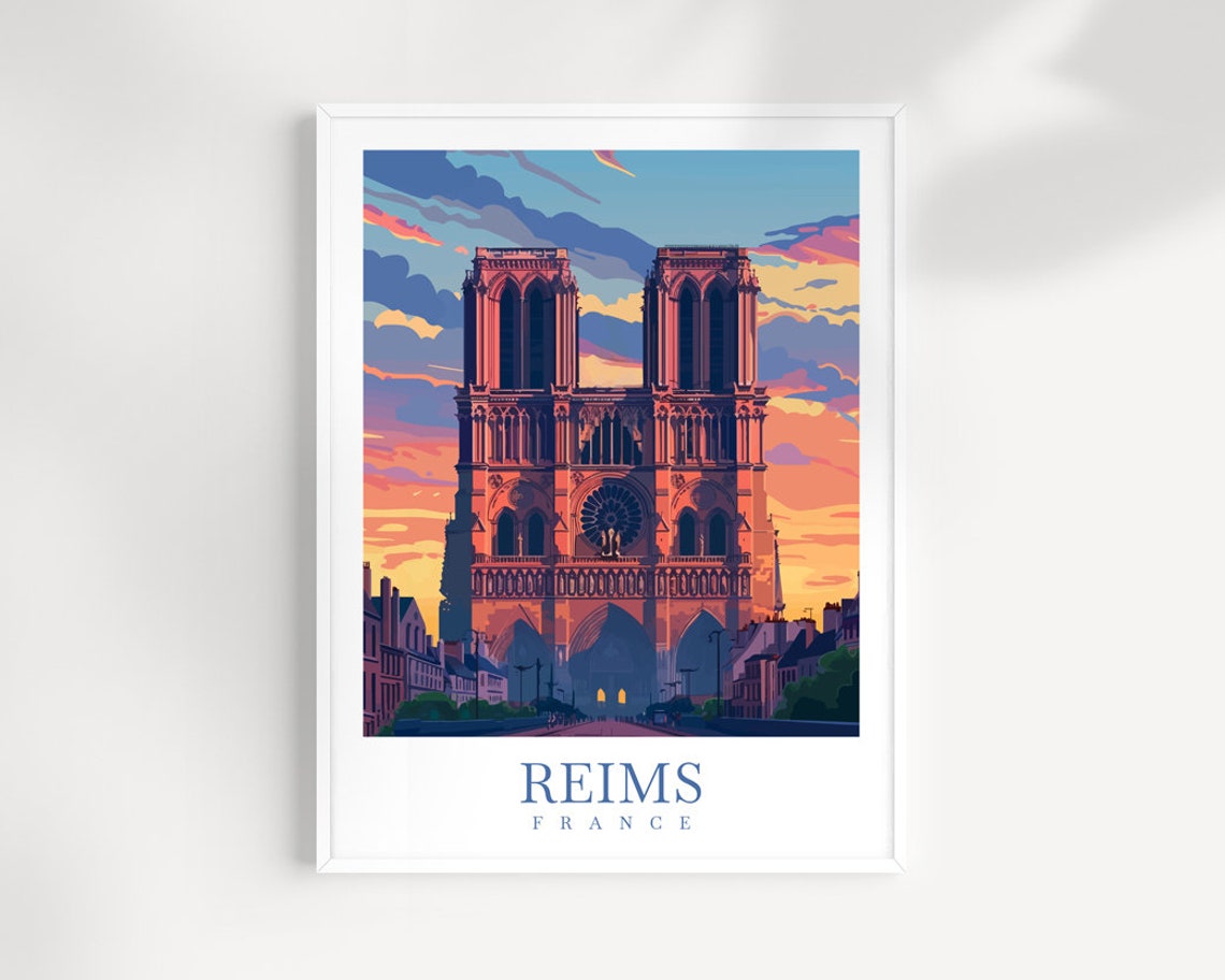 Reims Travel Print Wall Art France Wall Hanging Home Dcor Reims Gift Art Lovers France Art Lover Gift Reims Print France Artwork Reims Gift