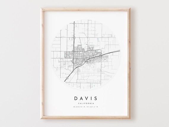 Davis Map Print Modern City Street Art