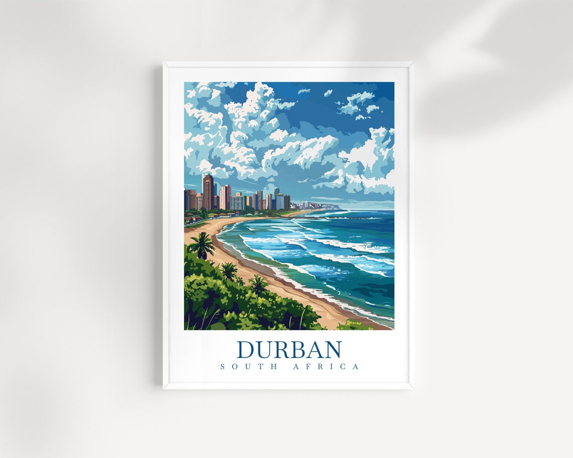 Durban South Africa Beachfront Skyline Panorama Coast Poster