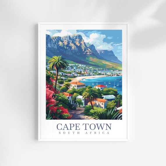Cape Town Travel Print Wall Art South Africa Wall Hanging Home Dcor Cape Town Gift Art Lovers South Africa Art Print Cape Town Art