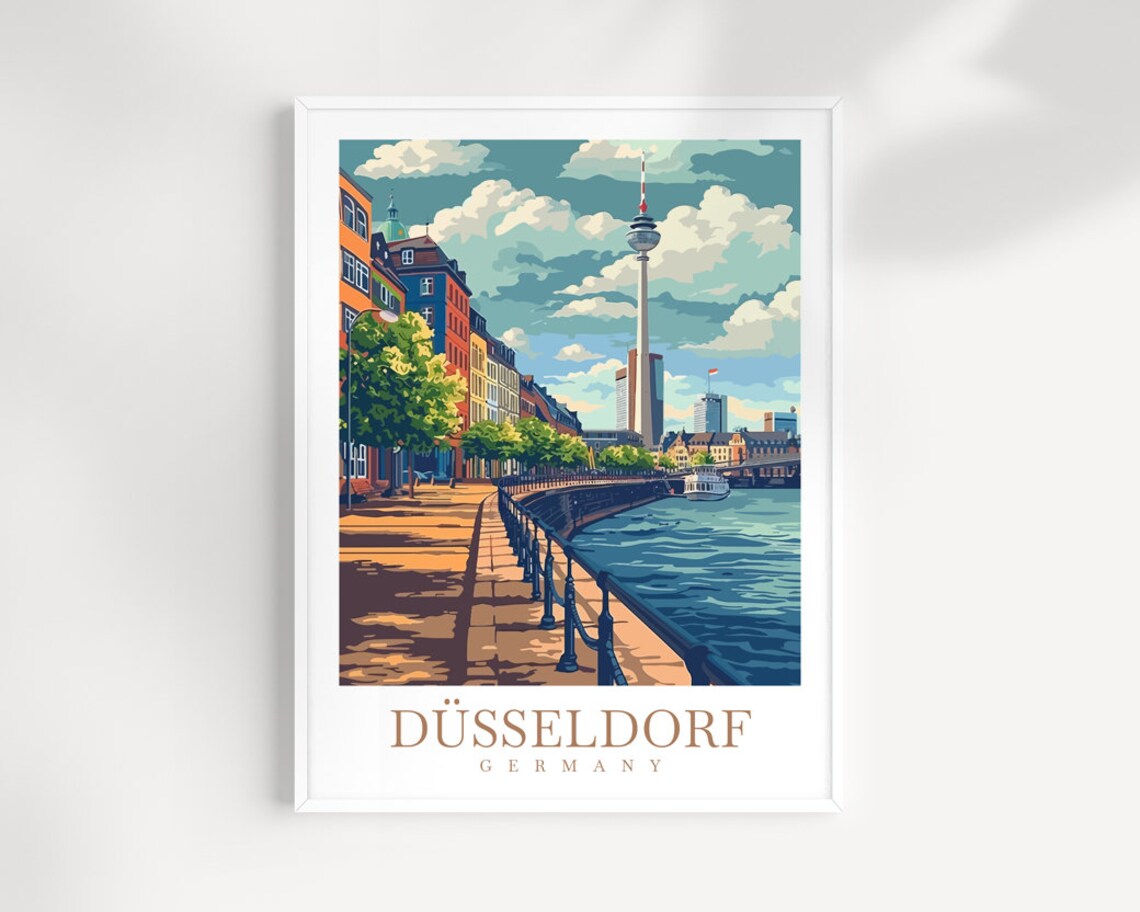 Dusseldorf Travel Poster, Germany Wall Art