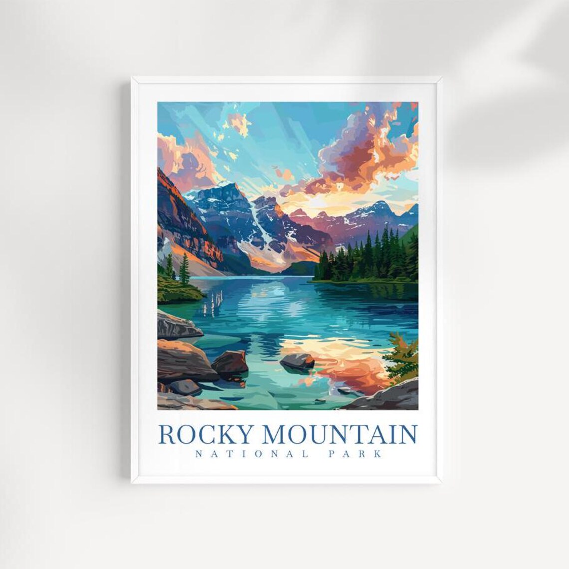 Rocky Mountain National Park Alpine Lake Golden Sunrise Art Print